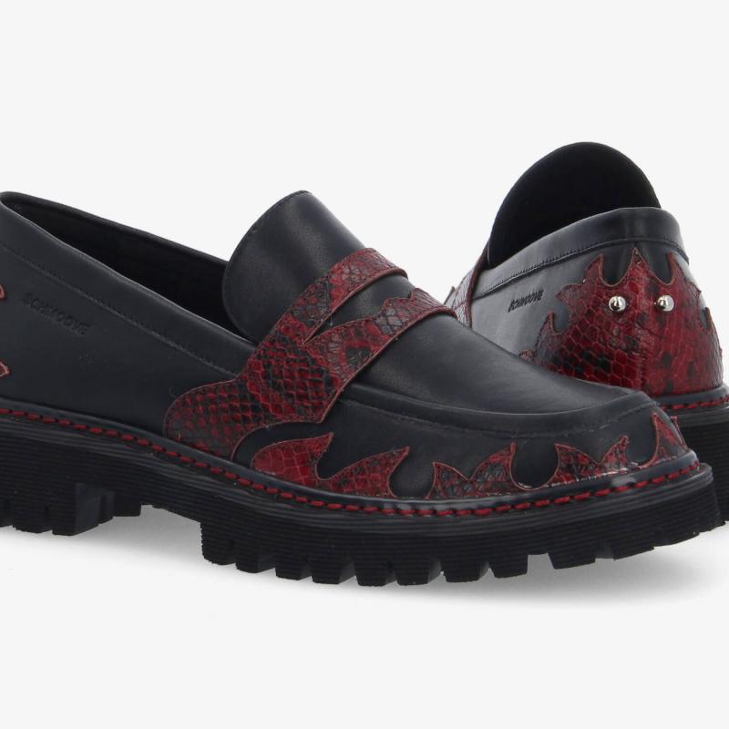 MYSEN LFER FLAMES W - NAPPA/P.PYTHON - NOIR